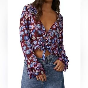 NWT Free People Ruffle Crop Top. Small